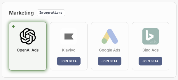 OpenAI Ads platfrom integrated