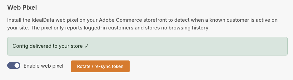Web pixel is enabled for your store