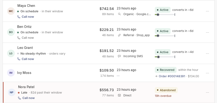 New cart list alyout
