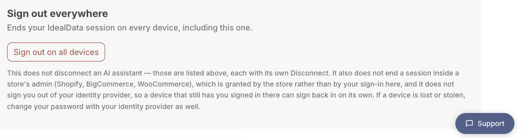 Sign out on all devices